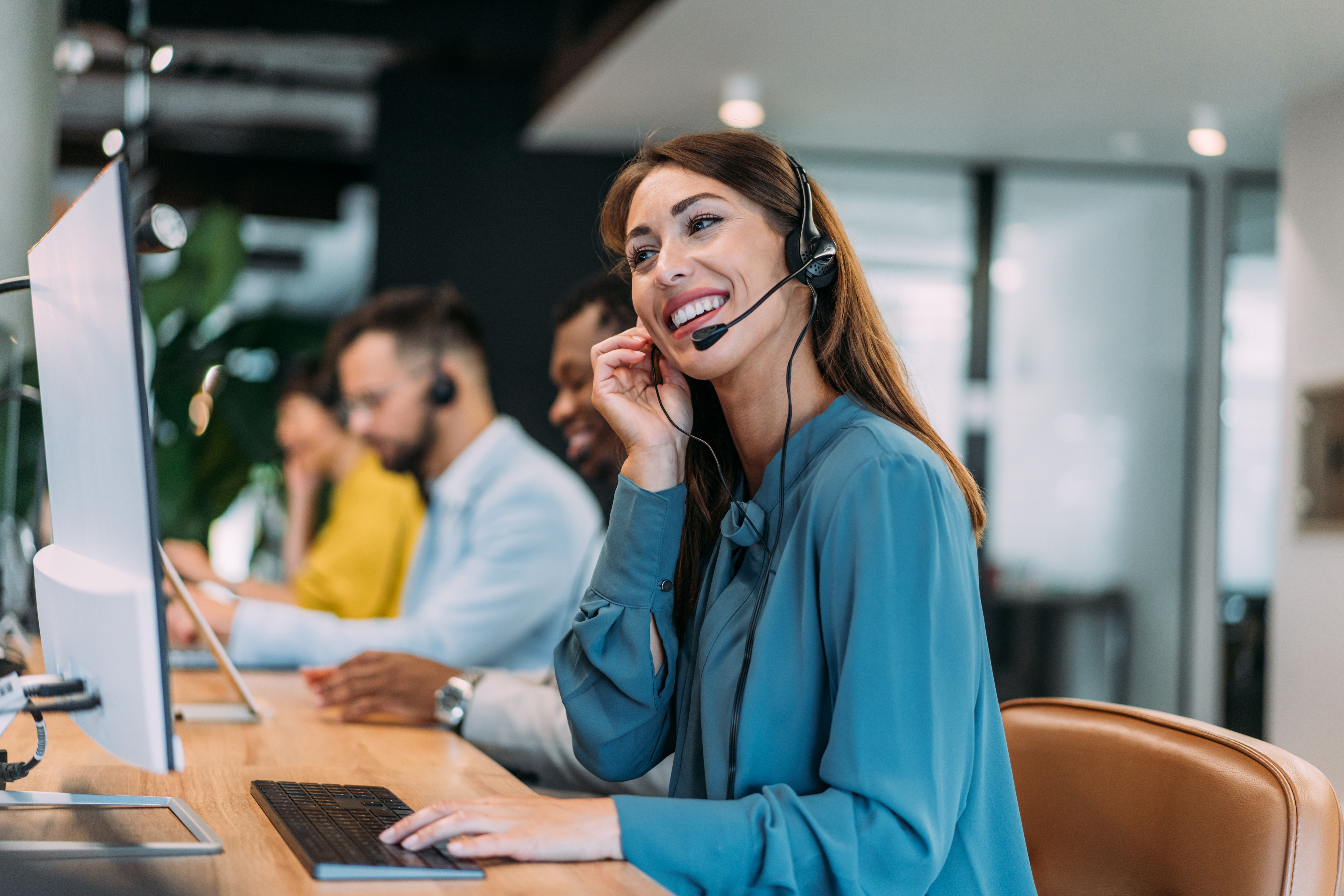 Professional receptionist team